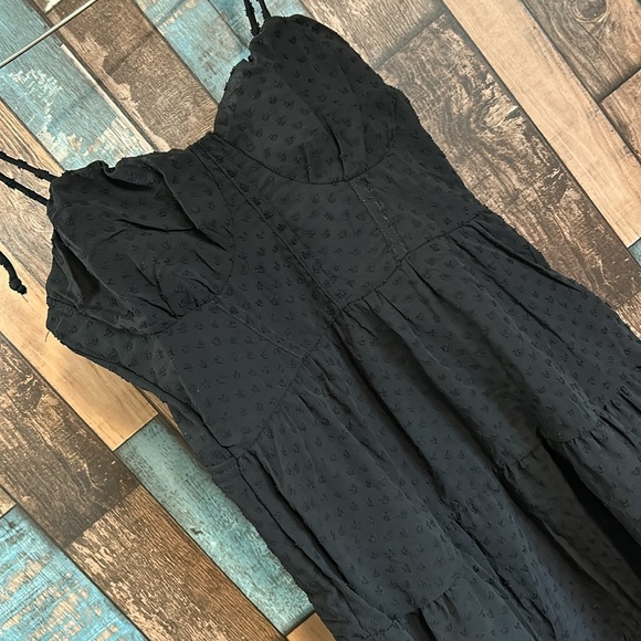 Wild fable XS black heart texture layered tie shoulder dress - Picture 10 of 16